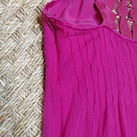 CATHERINE MALANDRINO CREPE SILK DRESS,PURPLE-MAGENTA 2P - Picture 8 of 9